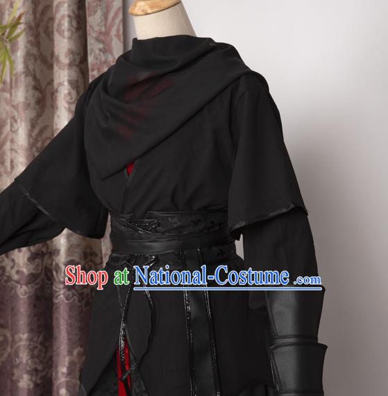 Cosplay Chinese Ancient Assassin Clothing Swordsman Black Costumes for Men