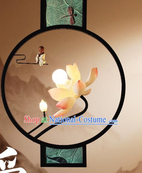 Traditional Chinese Handmade Ceiling Lamp Classical Lanterns Lotus Lantern Iron Art Lamp