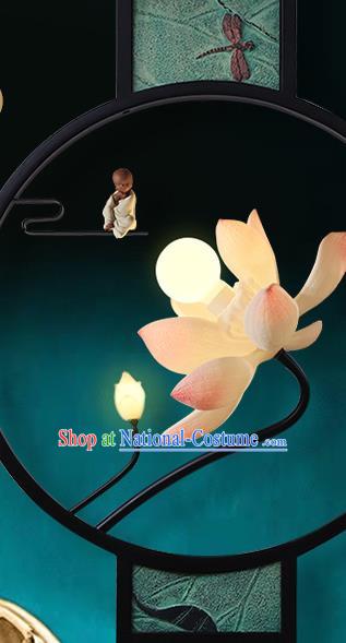 Traditional Chinese Handmade Ceiling Lamp Classical Lanterns Lotus Lantern Iron Art Lamp