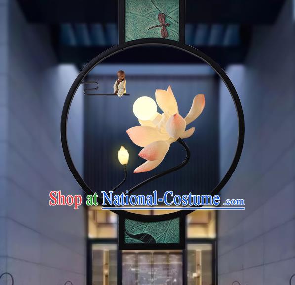 Traditional Chinese Handmade Ceiling Lamp Classical Lanterns Lotus Lantern Iron Art Lamp