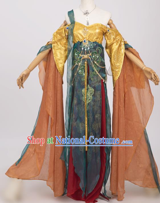 Chinese Cosplay Fairy Princess Costumes Ancient Female Swordsman Hanfu Dress for Women