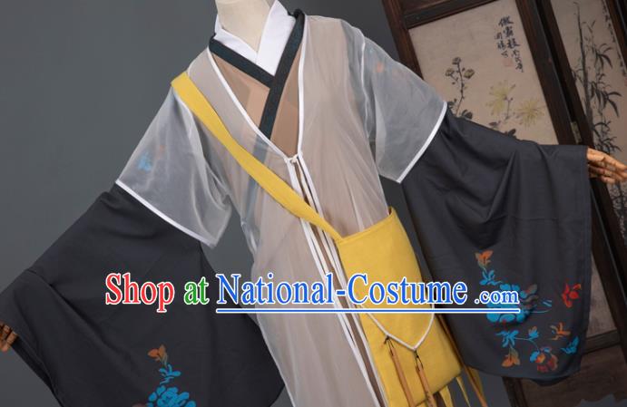 Cosplay Chinese Yuan Dynasty Scholar Costumes Ancient Litterateur Tang Xianzu Clothing