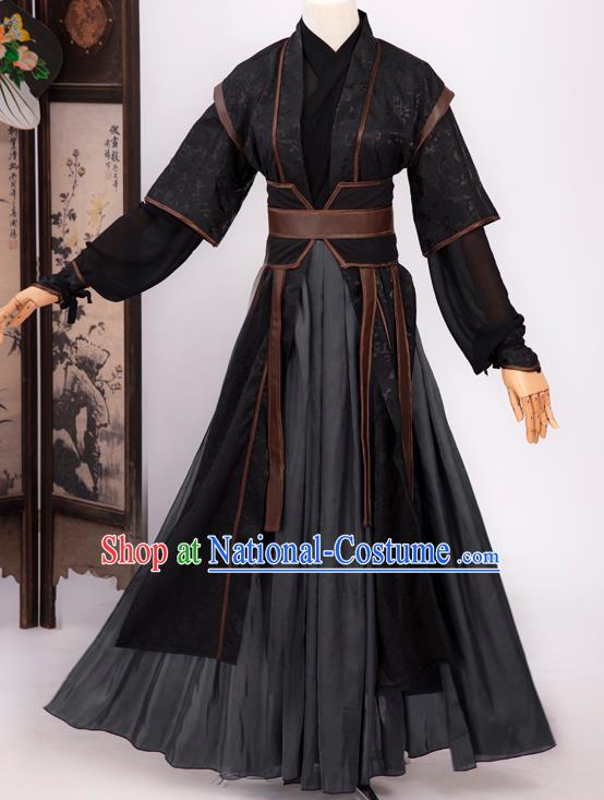 Cosplay Chinese Chivalrous Expert Costumes Ancient Swordsman Gu Changgeng Black Nocturnal Clothing