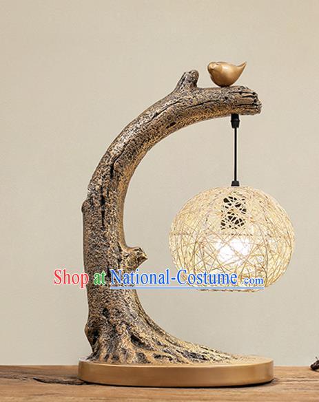 China Traditional Home Decorations Handmade Table Lamp Spring Festival Desk Lantern Rattan Light