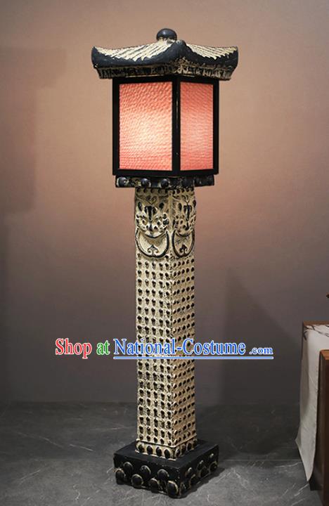 China Flax Lampshade Floor Lamp Traditional Home Decorations Handmade Outdoor Stone Lantern