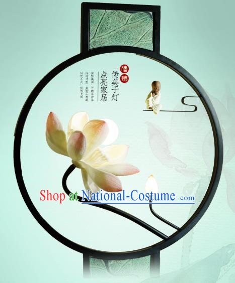 China Iron Art Floor Lantern Lotus Lamp Traditional Home Decorations Handmade High Lanterns