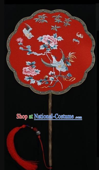 Handmade Wedding Fans Chinese Suzhou Embroidery Traditional Palace Fan Embroidered Fans Double Side Silk Fan