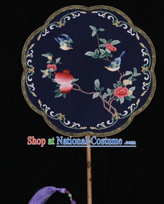 China Classical Dance Silk Fan Traditional Court Lady Fan Suzhou Embroidery Double Side Fan Palace Fans