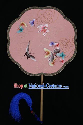 China Suzhou Embroidery Double Side Fan Palace Fans Classical Dance Silk Fan Traditional Court Lady Fan