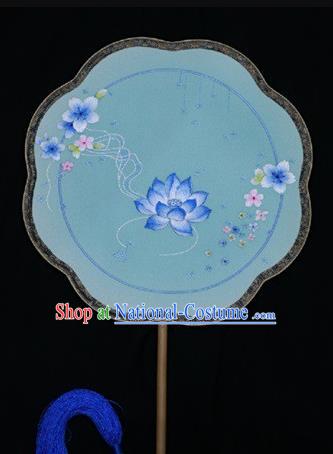 China Suzhou Embroidery Double Side Fan Palace Fans Classical Dance Silk Fan Traditional Court Lady Fan