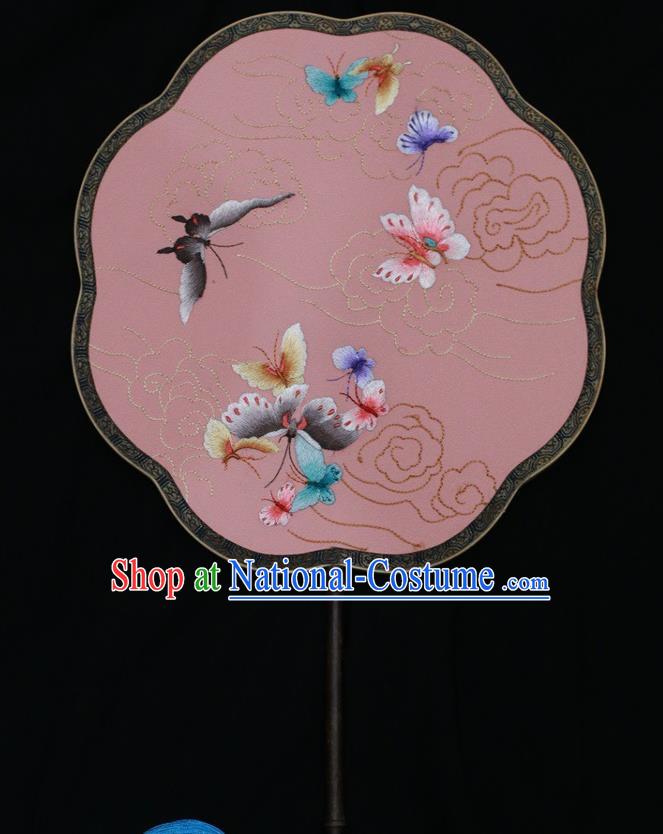 China Suzhou Embroidery Double Side Fan Palace Fans Classical Dance Silk Fan Traditional Court Lady Fan