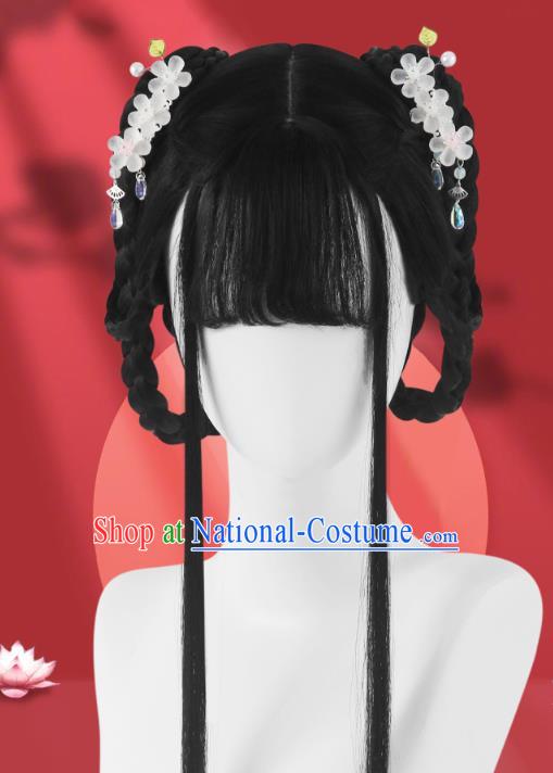 Chinese Jin Dynasty Princess Bangs Wigs Quality Wigs China Best Chignon Wig Ancient Palace Lady Wig Sheath