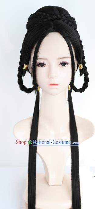 Chinese Cosplay Ming Dynasty Princess Wigs Best Quality Wigs China Wig Chignon Ancient Young Lady Wig Sheath