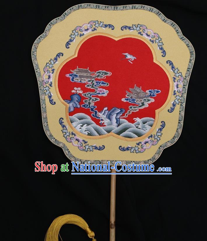 China Ancient Bride Fan Suzhou Embroidery Double Side Fan Palace Fan Classical Dance Silk Fans