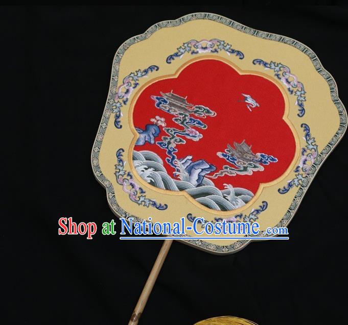 China Ancient Bride Fan Suzhou Embroidery Double Side Fan Palace Fan Classical Dance Silk Fans