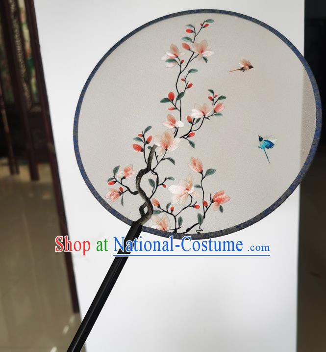 China Suzhou Embroidery Flowers Fan Ancient Palace Fan Wedding Fan Classical Dance Double Side Silk Fans