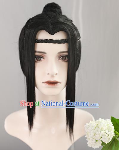 Best Chinese Drama Ancient Swordsman Wig Sheath China Quality Front Lace Wigs Cosplay Ming Dynasty Knight Wig