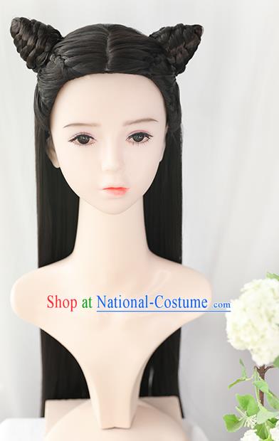 Chinese Cosplay Fairy Princess Bai Fengjiu Wigs Best Quality Wigs China Wig Chignon Ancient Goddess Wig Sheath