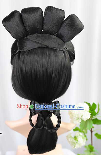 Chinese Cosplay Noble Woman Wigs Best Quality Wigs China Wig Chignon Ancient Ming Dynasty Countess Wig Sheath