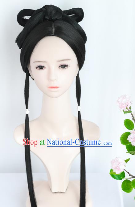 Chinese Song Dynasty Noble Lady Wigs Best Quality Wigs China Cosplay Wig Chignon Ancient Female Wig Sheath