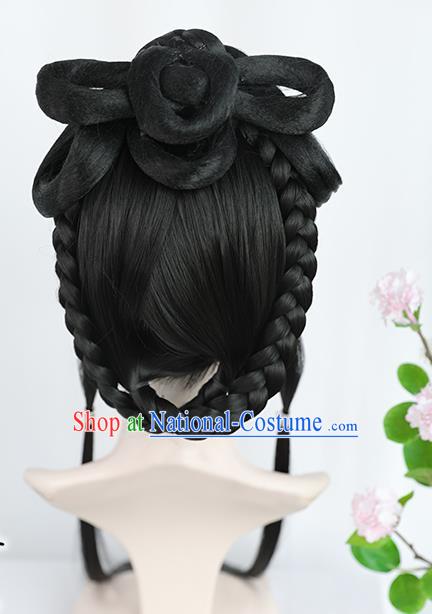 Chinese Song Dynasty Noble Lady Wigs Best Quality Wigs China Cosplay Wig Chignon Ancient Female Wig Sheath