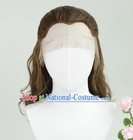 Best Chinese Cosplay Scholar Wig Sheath China Quality Lace Wigs Ancient Swordsman Tang Bohu Brown Wig