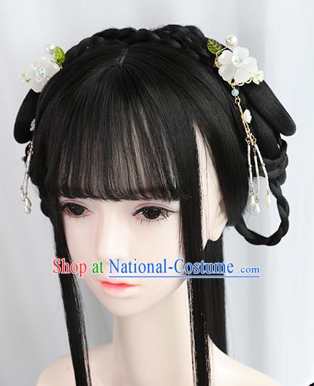 Chinese Jin Dynasty Princess Bangs Wigs Best Quality Wigs China Cosplay Wig Chignon Ancient Court Female Wig Sheath