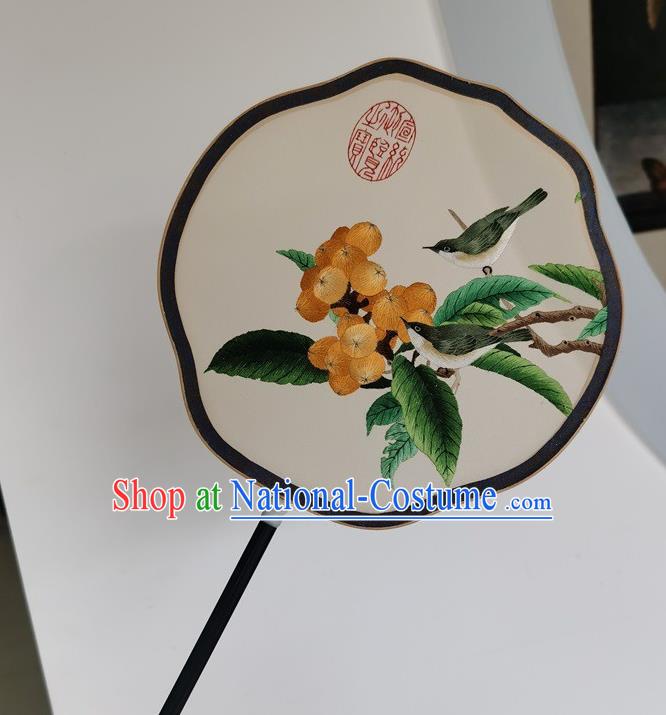 China Handmade Palace Fan Double Side Fan Embroidery Silk Fan Ancient Court Lady Fans