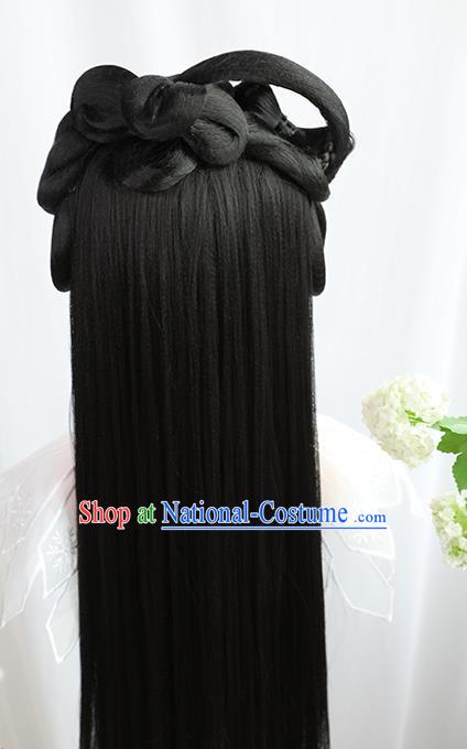 Chinese Song Dynasty Young Lady Wigs Best Quality Wigs China Cosplay Wig Chignon Ancient Noble Girl Wig Sheath