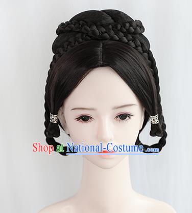 Chinese Song Dynasty Imperial Consort Wigs Best Quality Wigs China Cosplay Wig Chignon Ancient Palace Lady Wig Sheath