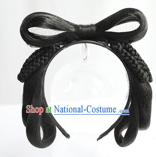 Chinese Tang Dynasty Court Maid Wig Hairpiece Quality Wig Sheath China Ancient Cosplay Servant Girl Wigs Chignon Hair Clasp