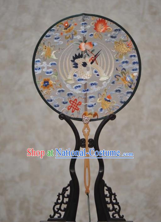 China Ancient Palace Fan Classical Dance Fan Traditional Court Hanfu Fan Handmade Embroidery Crane Fans