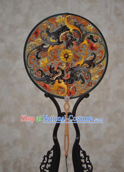 China Handmade Exquisite Embroidery Fans Traditional Court Hanfu Fan Ancient Palace Fan