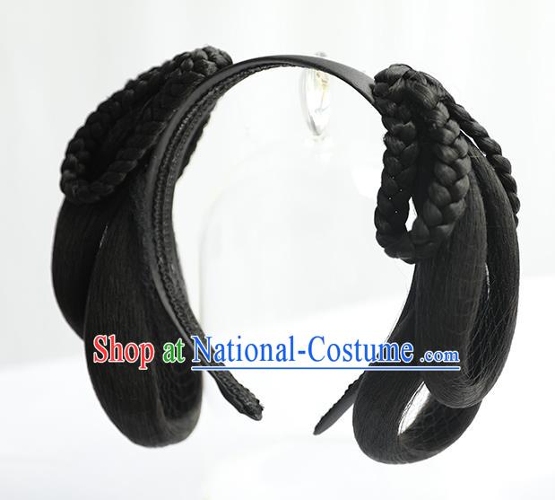 Chinese Jin Dynasty Palace Lady Wig Hairpiece Quality Wig Sheath China Ancient Cosplay Court Maid Wigs Chignon Hair Clasp