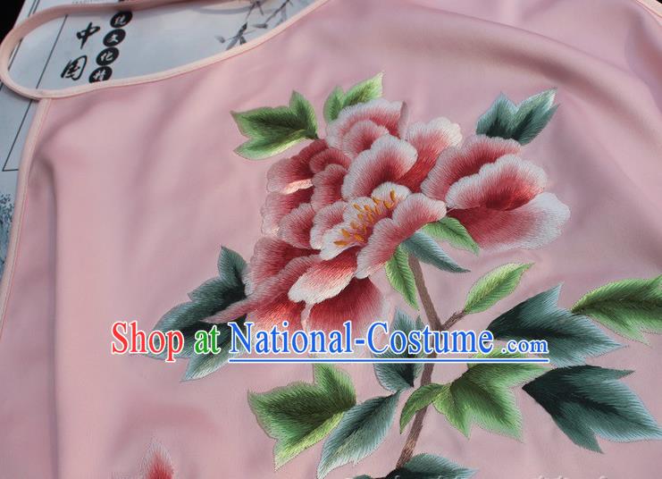 Chinese Embroidered Pink Silk Bellyband Female Underwear Suzhou Embroidery Clothing