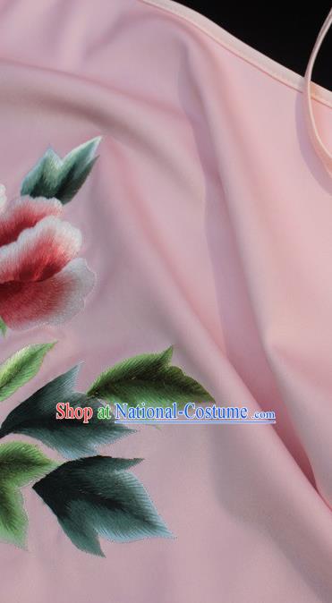 Chinese Embroidered Pink Silk Bellyband Female Underwear Suzhou Embroidery Clothing