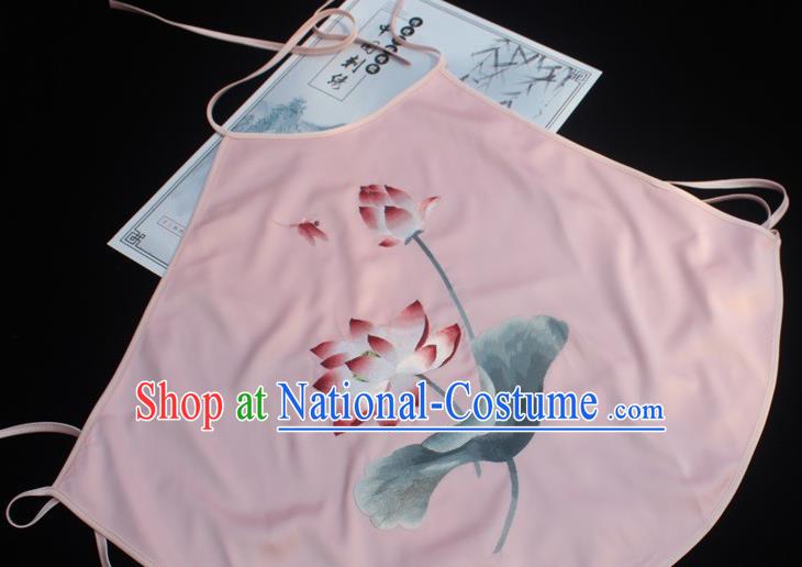 Chinese Suzhou Embroidery Lotus Clothing Pink Silk Bellyband Female Underwear Embroidered Sexy Stomachers