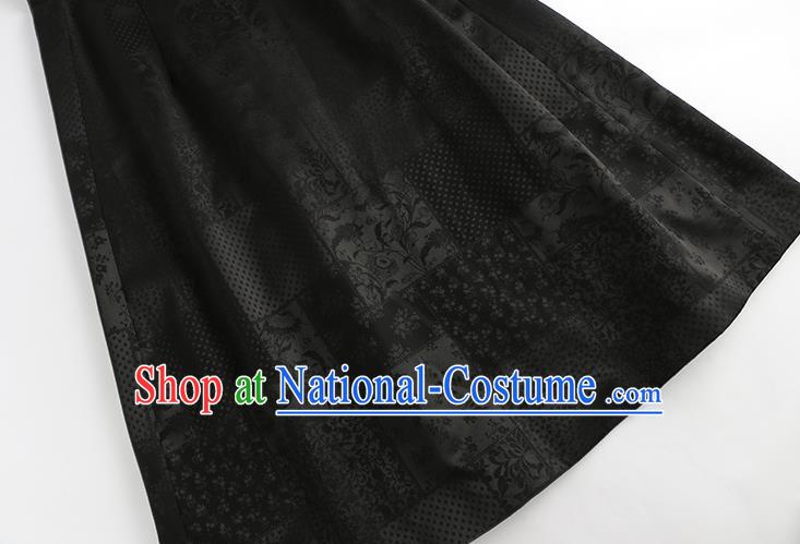 Traditional Cheongsam China National Clothing Black Qipao Dress for Women