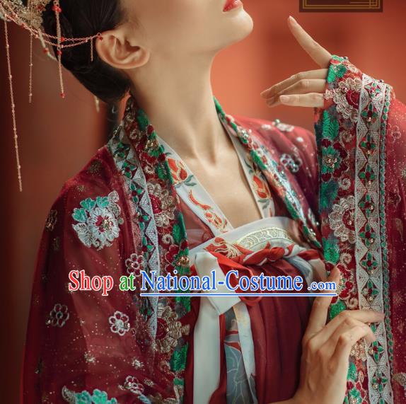 China Ancient Wedding Hanfu Dress Traditional Tang Dynasty Court Princess Historical Costumes Full Set for Women