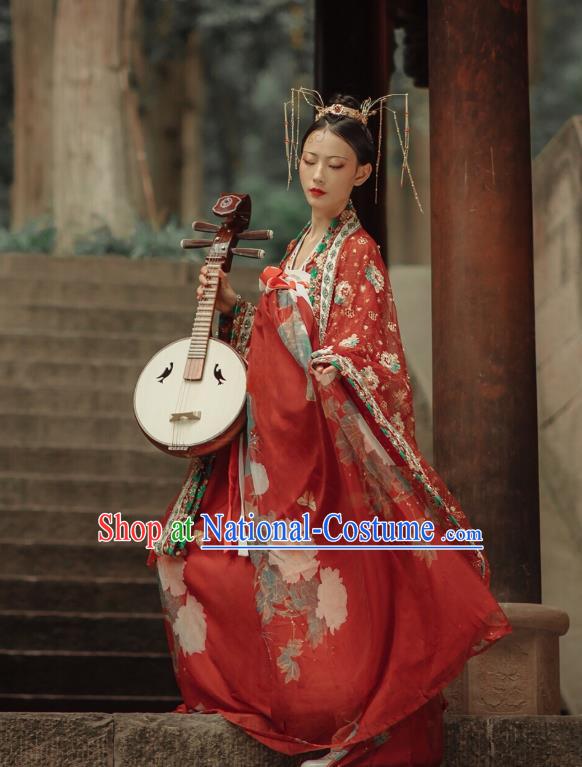 China Ancient Wedding Hanfu Dress Traditional Tang Dynasty Court Princess Historical Costumes Full Set for Women