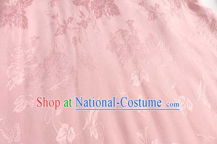 China Traditional Women Silk Qipao Dress National Female Clothing Classical Pink Cheongsam