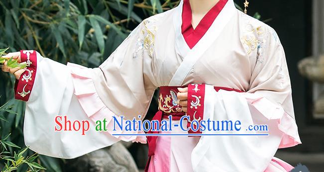 China Traditional Jin Dynasty Palace Princess Historical Costumes Ancient Royal Infanta Hanfu Dress Clothing for Women