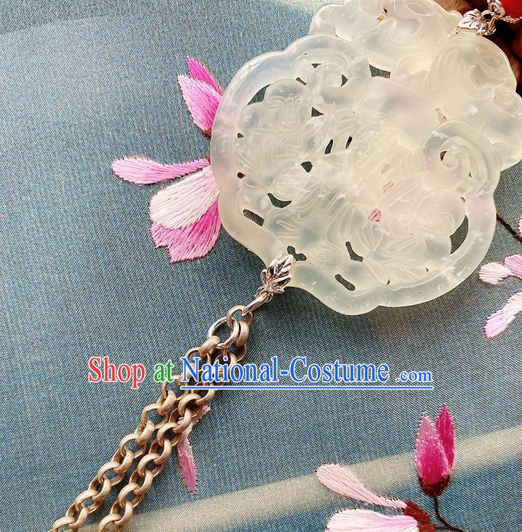 China Classical Cheongsam Jade Pendant Accessories Traditional Brooch