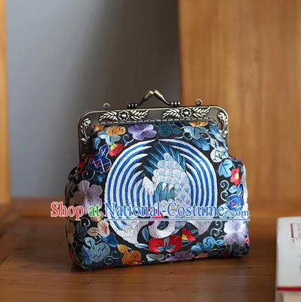 China Traditional Embroidered Bag Suzhou Embroidery Crane Handbag