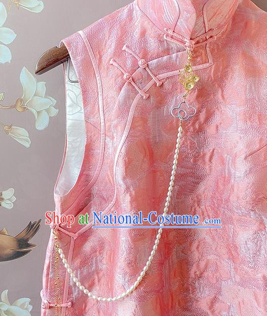 China Classical Cheongsam Pearls Tassel Pendant Traditional Brooch Accessories