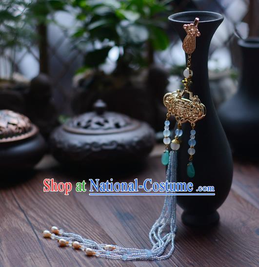 China Cheongsam Beads Tassel Pendant Handmade Brooch National Women Accessories