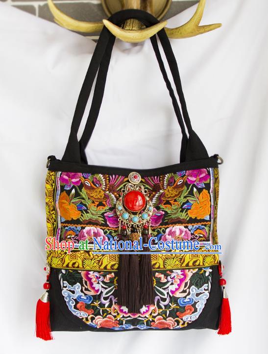 China National Embroidered Handbag Handmade Women Bag Ethnic Embroidery Bag