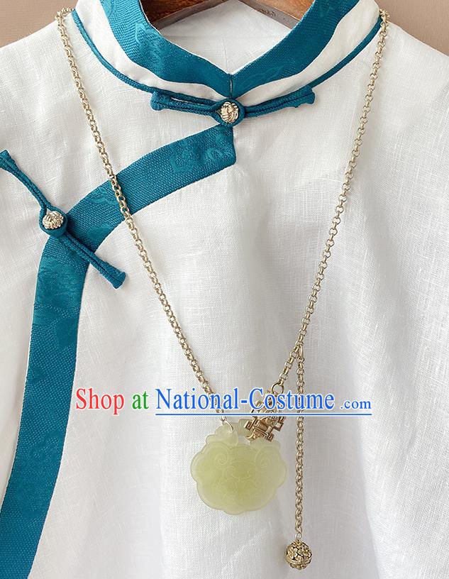 China Handmade Jewelry Accessories Traditional Hanfu Jade Necklace