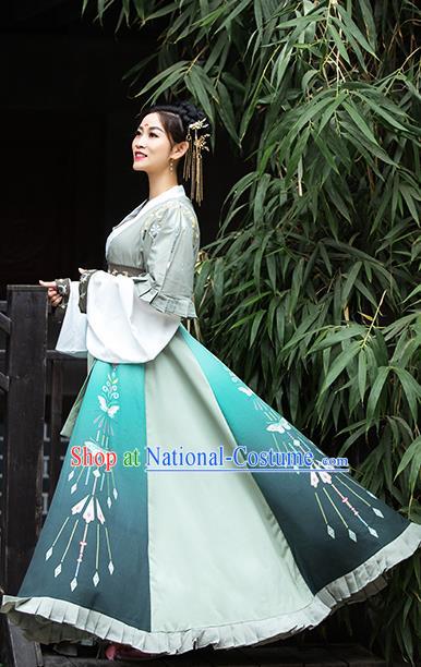 China Ancient Court Lady Hanfu Dress Apparels Traditional Jin Dynasty Royal Princess Costumes Complete Set