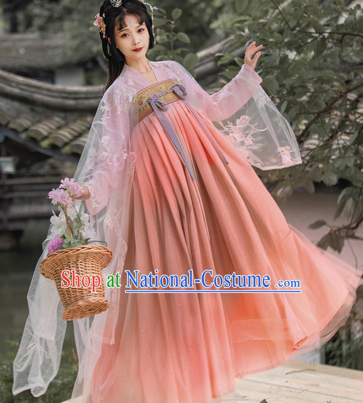 China Ancient Clothing Tang Dynasty Princess Hanfu Dress Apparels Traditional Classical Dance Costumes